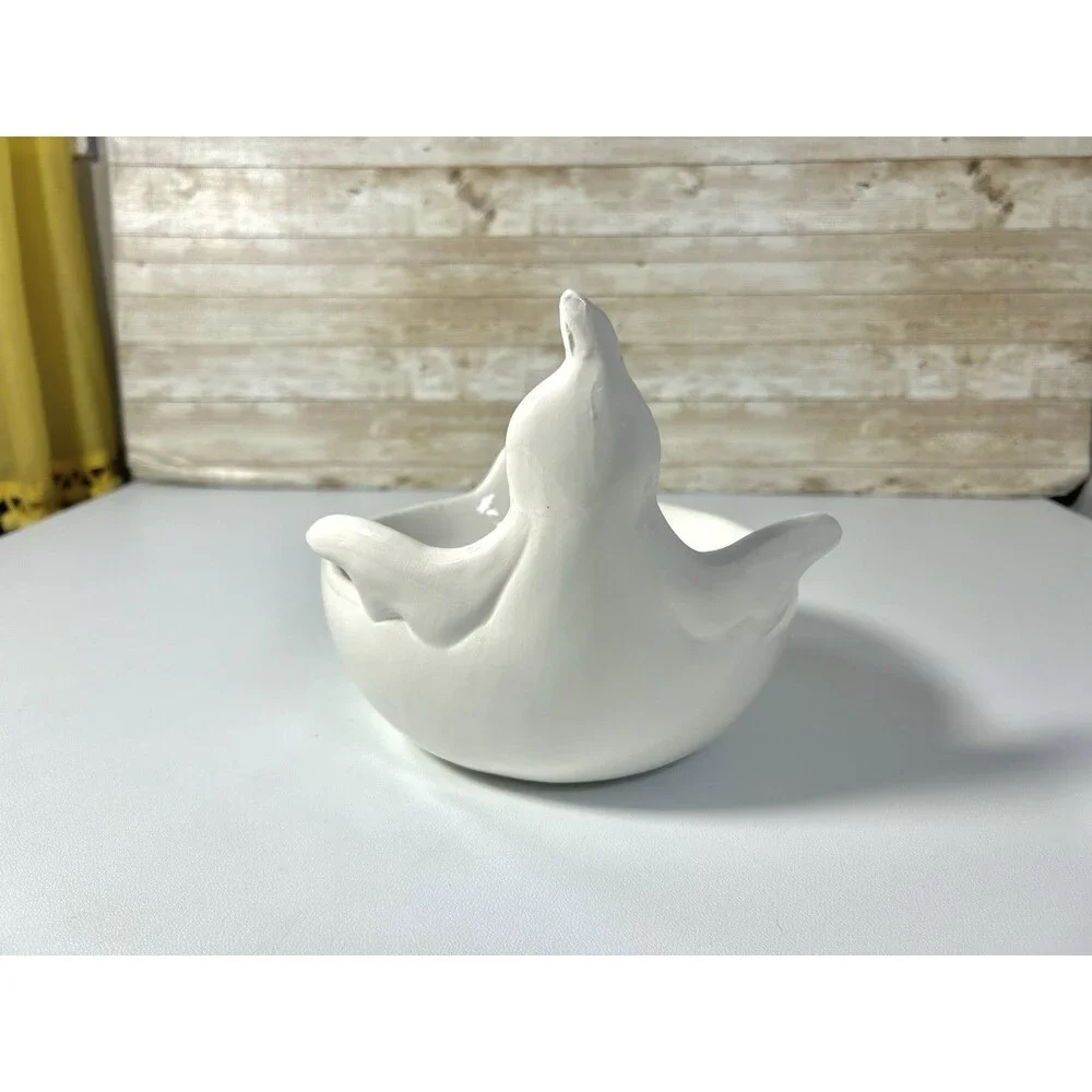 Haunted Manor White Ceramic Ghost Candy Bowl Dish Halloween Home Decor